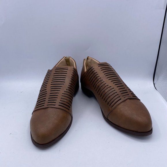 Brown Comfort Hollow Out Slip On Loafers Flats - Picture 1 of 10